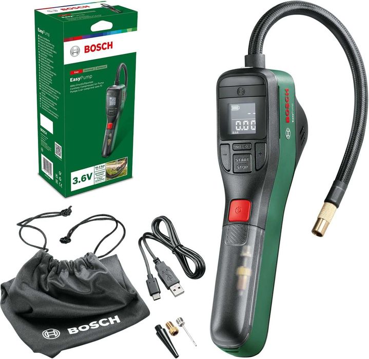 Pompa pneumatica cu acumulator integrat Li-Ion, 3.6 V, 3 Ah, 10 bar
