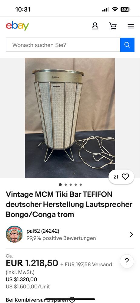 Винтидж Vtg MCM Tiki Bar TEFIFON година 1960