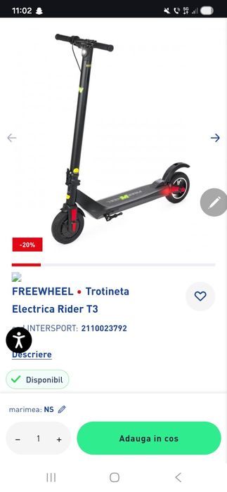 Trotineta electrica freewheel rider t3