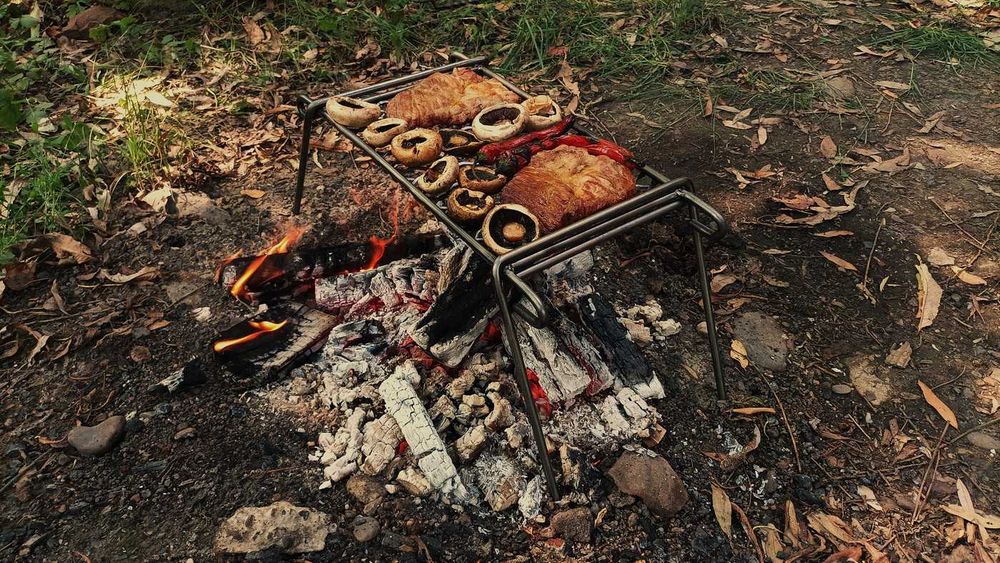 Gratar pliabil camping, bushcraft, 30x20cm