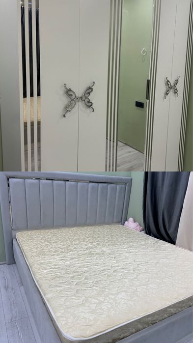 Спальный шкаф, кровать