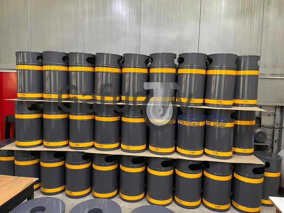 Метално парково кошче за отпадъци 50 л - с пепелник