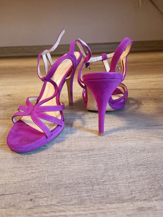 Sandale piele ciclame