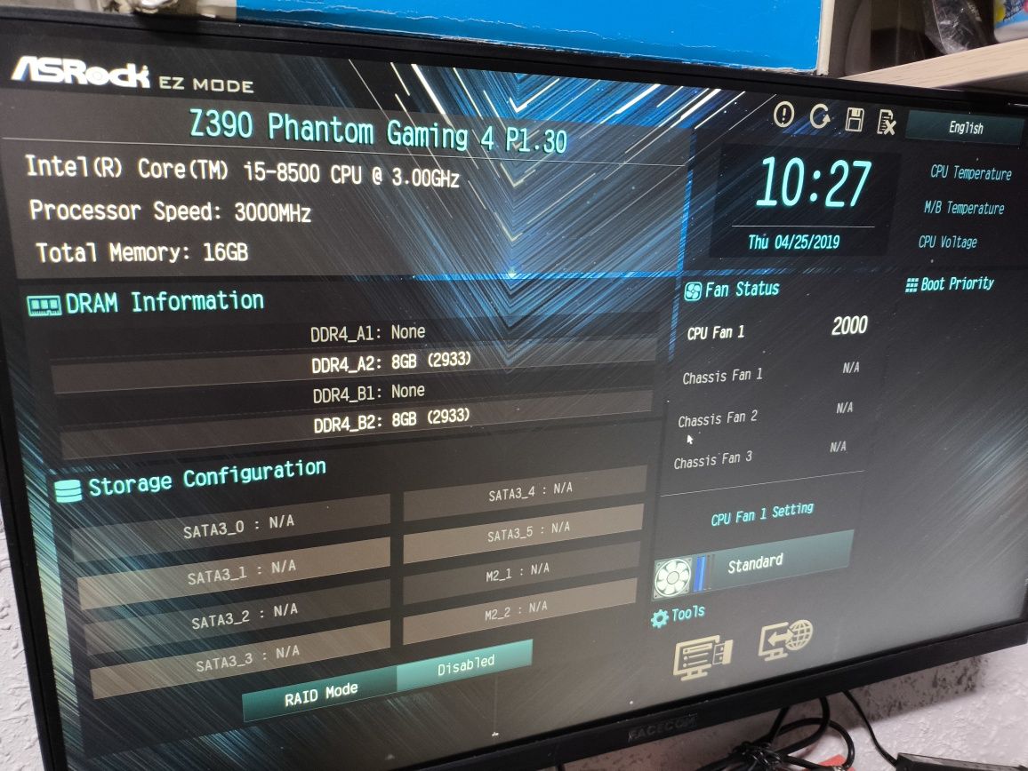 Asrock Phantom Gaming Z390+i5 8400+16Gb