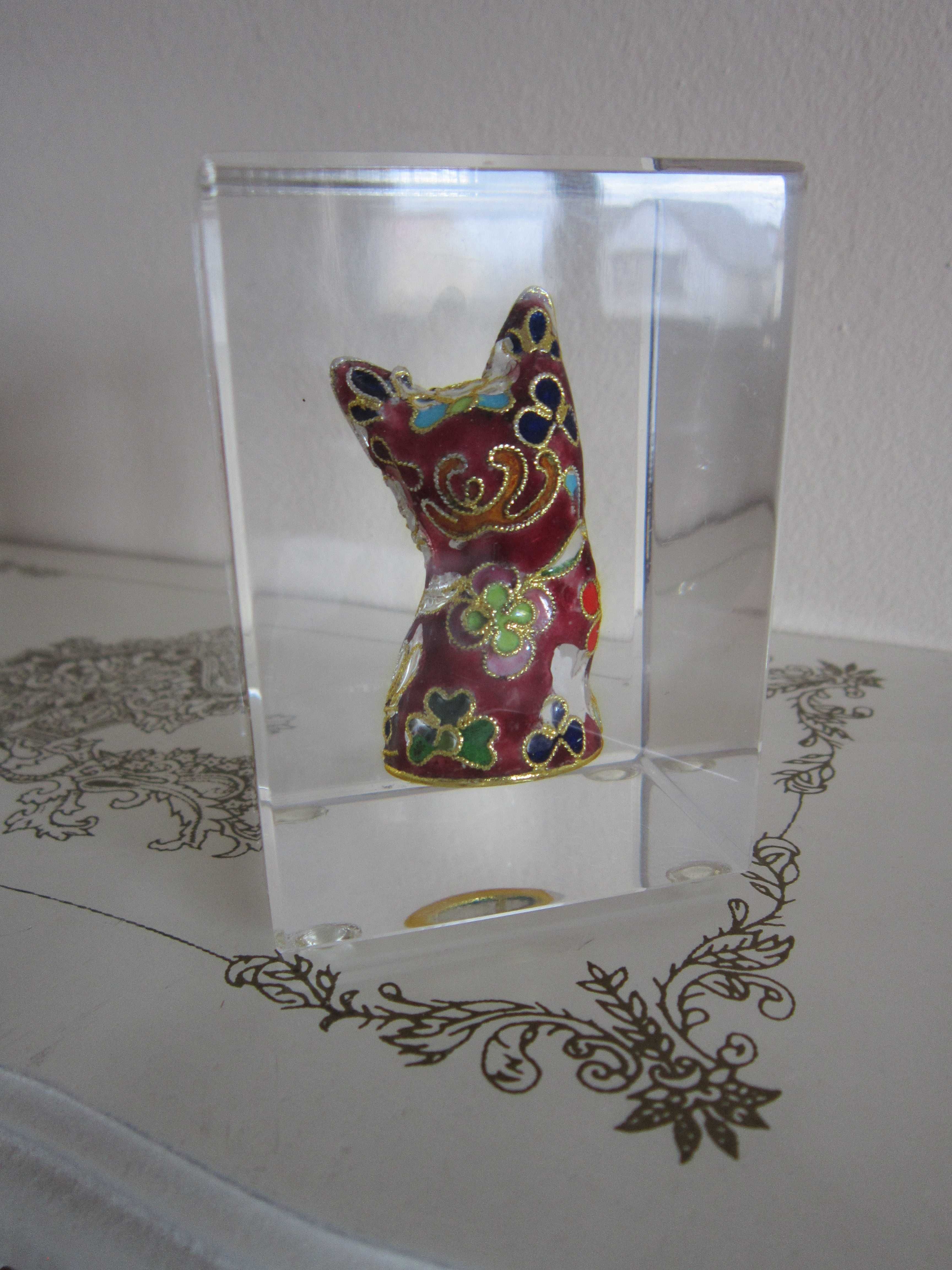 cadou rar Kutani Lucky Cat Japonia '90  Resin Paperweight