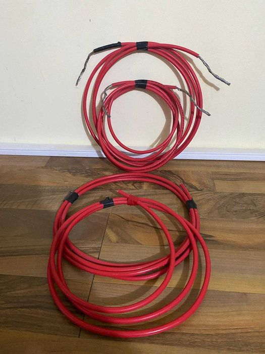 Соларни кабели (червен и черен) + удължителен кабел – използвани