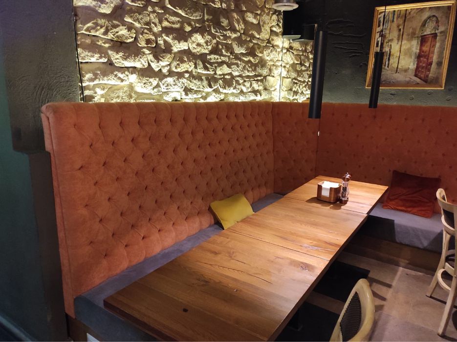 Vand banchetă canapea colțar tapițat pentru restaurant