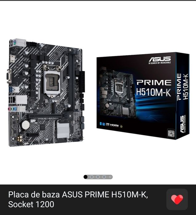 Placă de baza asus prime h510 m k și sursă njoy de 500w SH