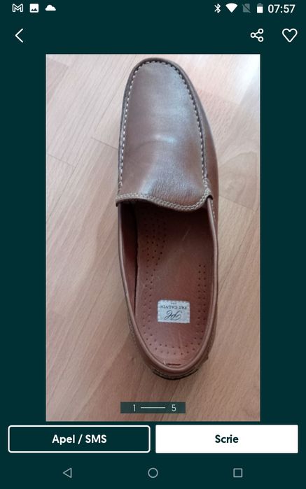 Mocasini piele Naturala Anglia.Pat Calvin Noi!