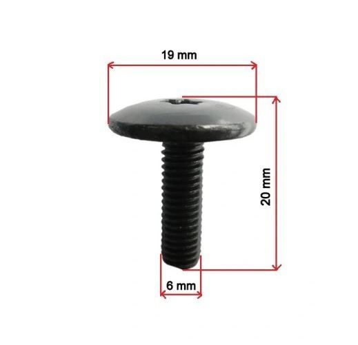 Surub fixare M6 Dacia Dokker, Duster Lodgy Logan Sandero, Citroen, BMW Chevrolet Peugeot Renault VW Opel, fixare bare si ornamente, alte aplicatii, 10 buc la set, Grila, bara protectie si structura