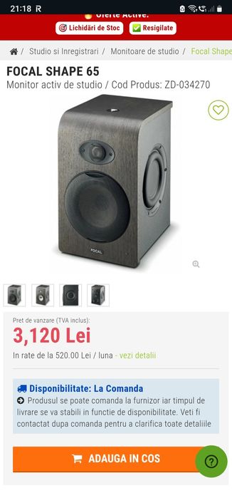 Focal Shape 65  2 monitoare studio, pret bun