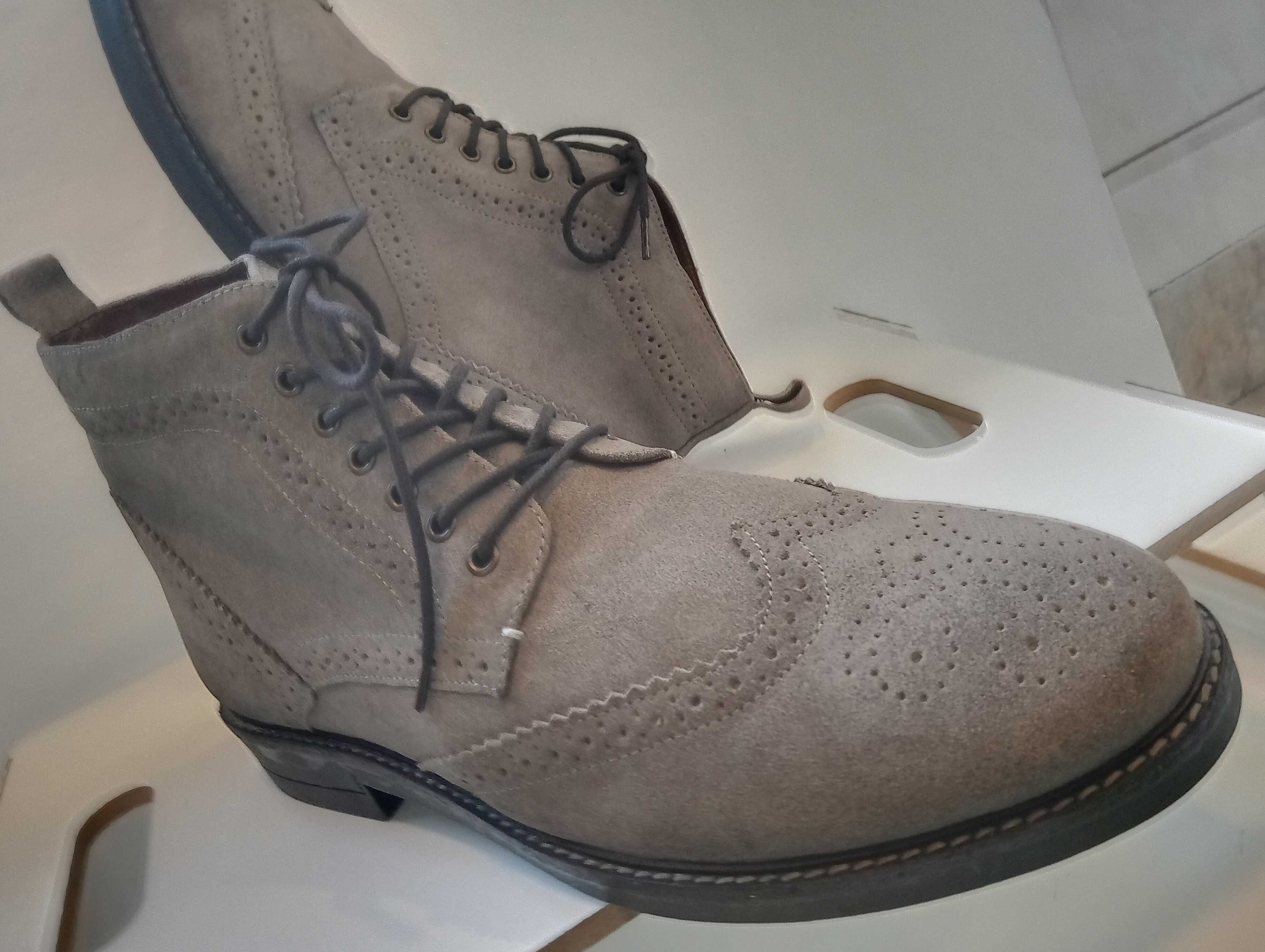 Ghete lace up wingtip Frank Wright 45 piele naturala moale