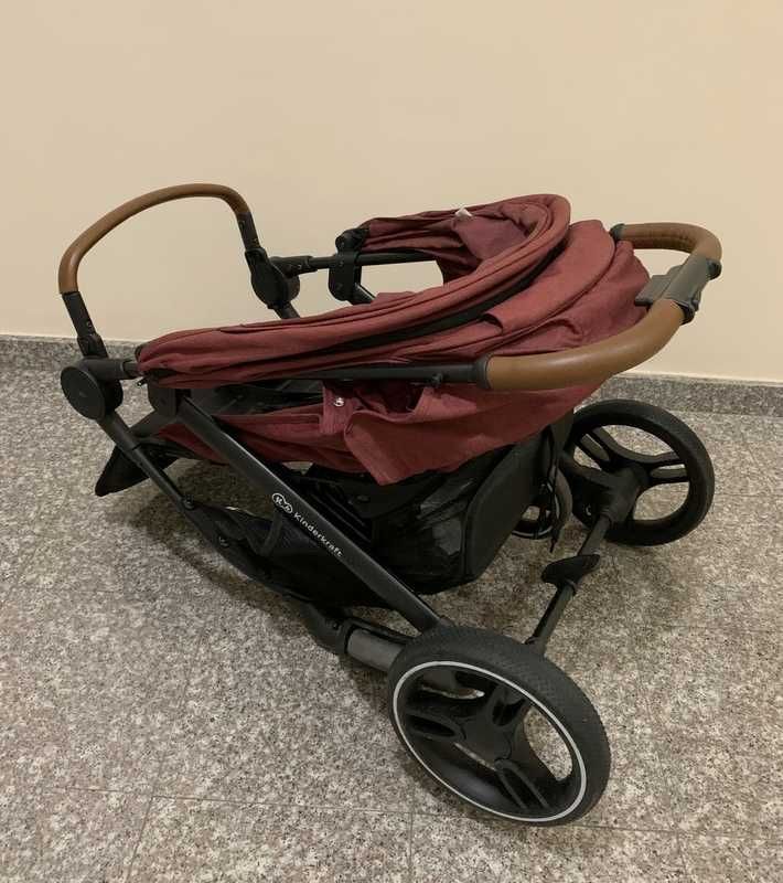Бебешка количка KinderKraft Grande 2020 - С червен сенник
