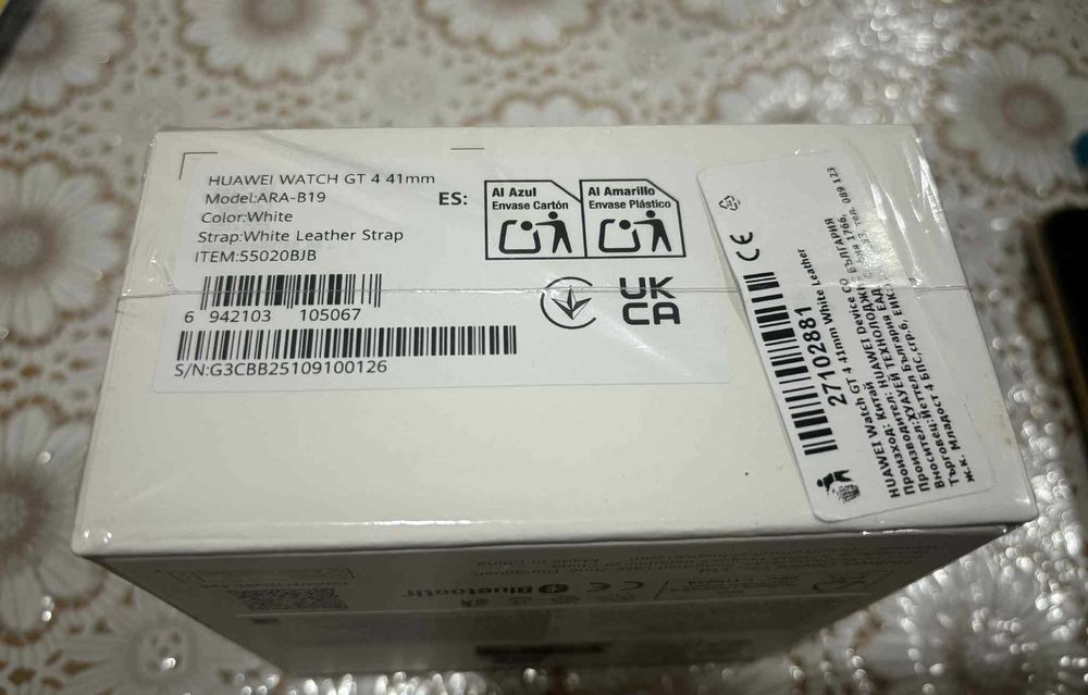 Чисто нов HUAWEI WATCH GT 4 WHITE White Leather Strap 41 MM.