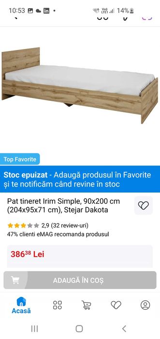 Pat si saltea 90x200