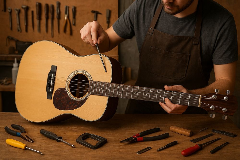 Настройка и уход за гитарой. Замена струн. Отстройка грифа.