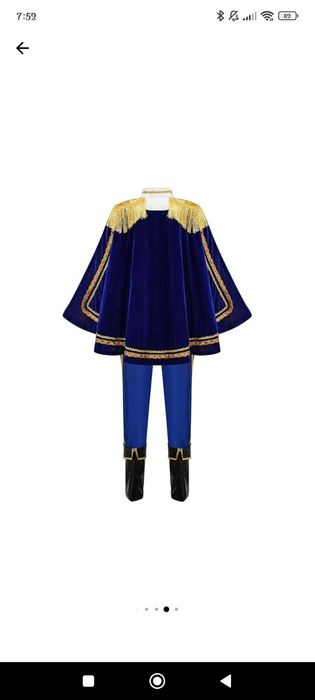 Costum de prinț 9-10 ani, mărime 140-146 cm înălțime