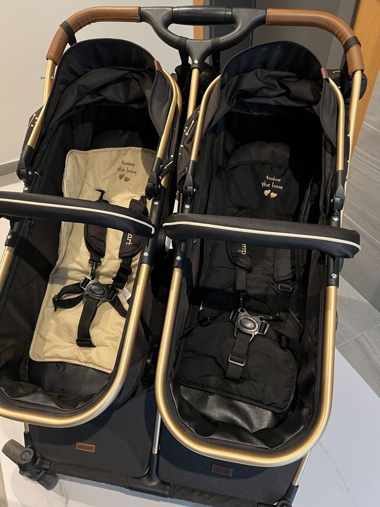 Бебешка количка за близнаци Chipolino - Дуо Смарт, абанос