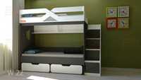 Двухъярусная кровать  W 22 с лестницей в виде шкафчиков