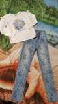 Colanți tip jeans elastici cu imprimeu  Elsa, măr 134