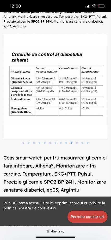 Smartwatch măsurare glicemie fără înțepare , Alhena