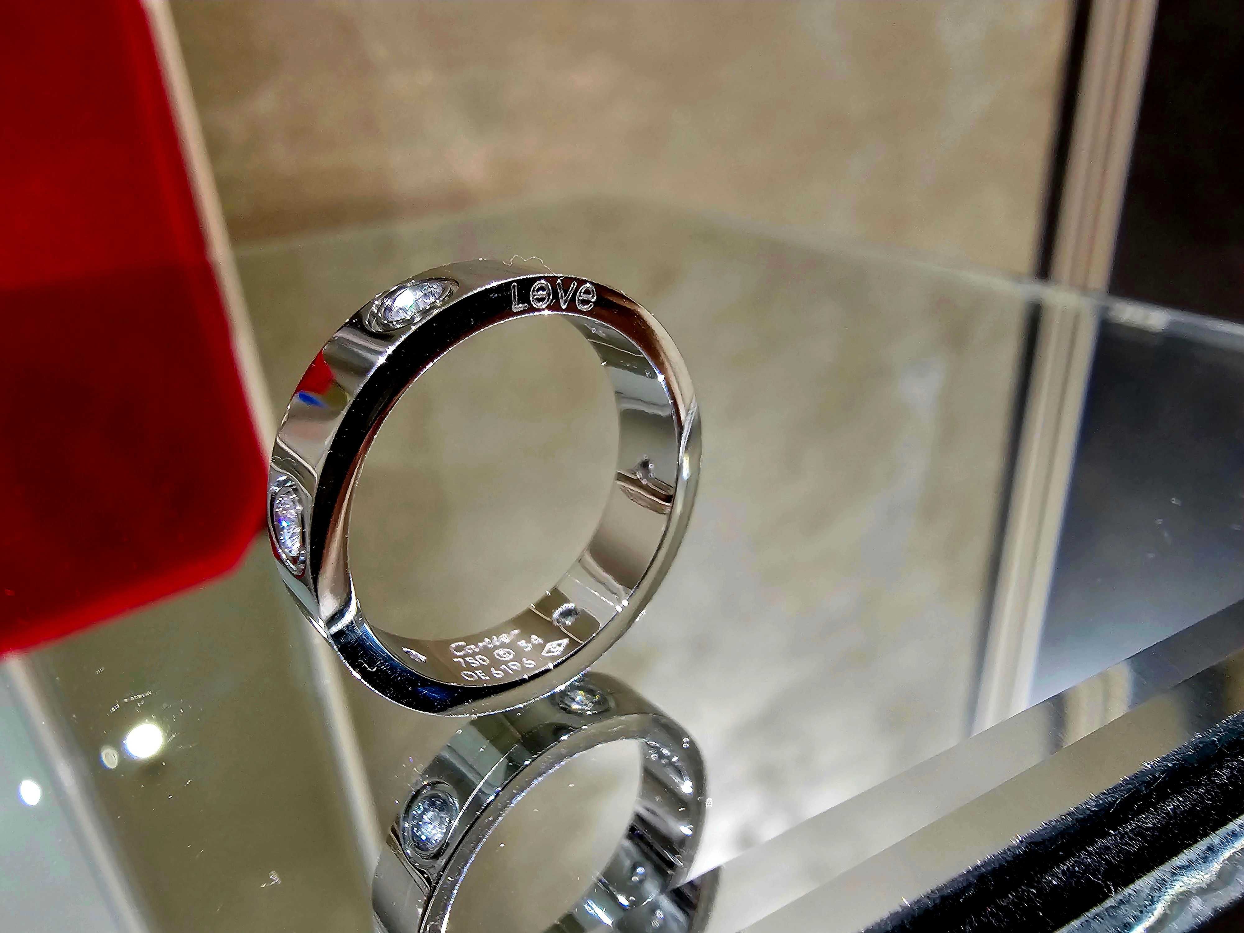 CARTIER Love White Gold 6 Diamonds Classic Model Пръстен