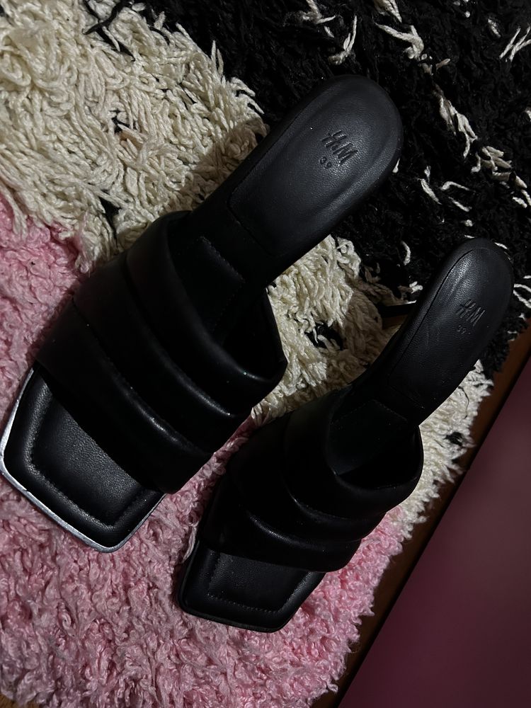 Sandale toc H&M imitatie de piele