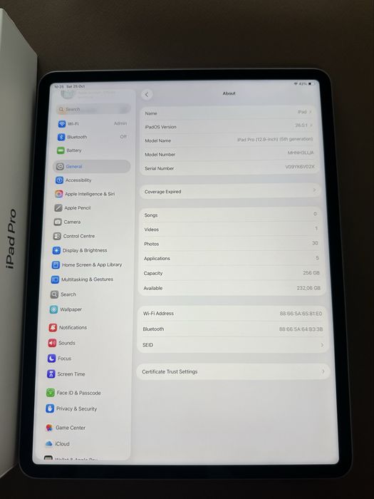 iPad Pro 12.9 M1 5th Gen 256GB Wi-Fi