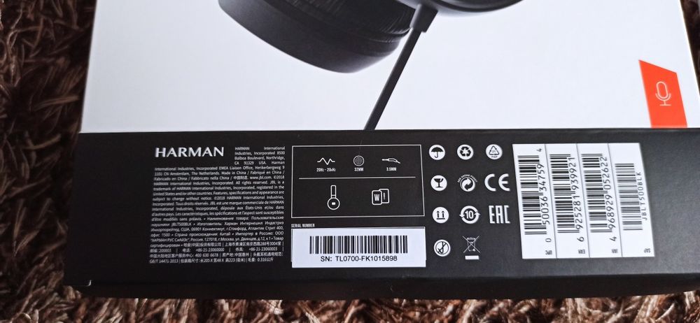 Căști JBL Tune 500, Cu fir, On-ear, Microfon, Negru