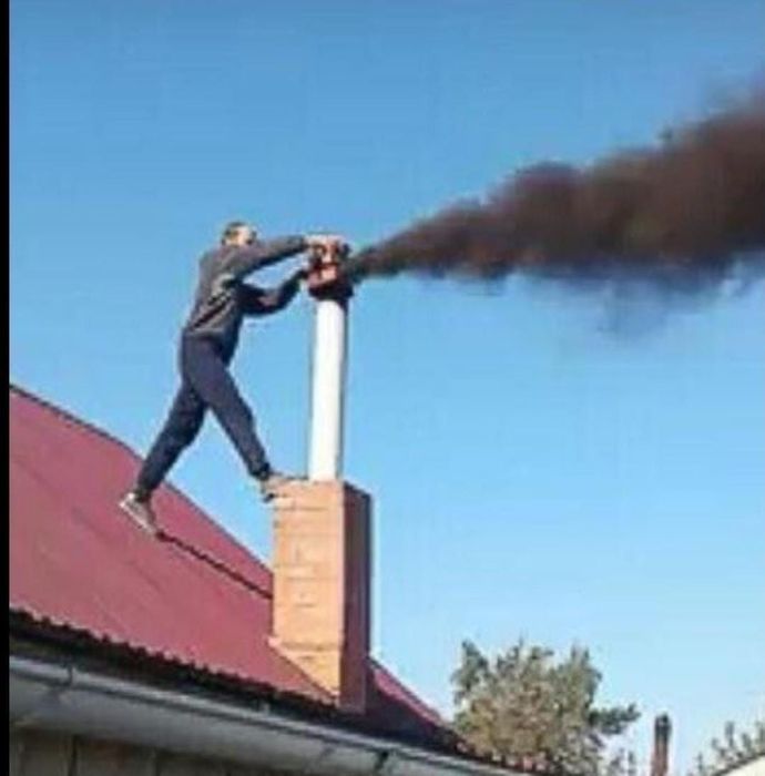 Чистка печных труб мощным спец агрегатом