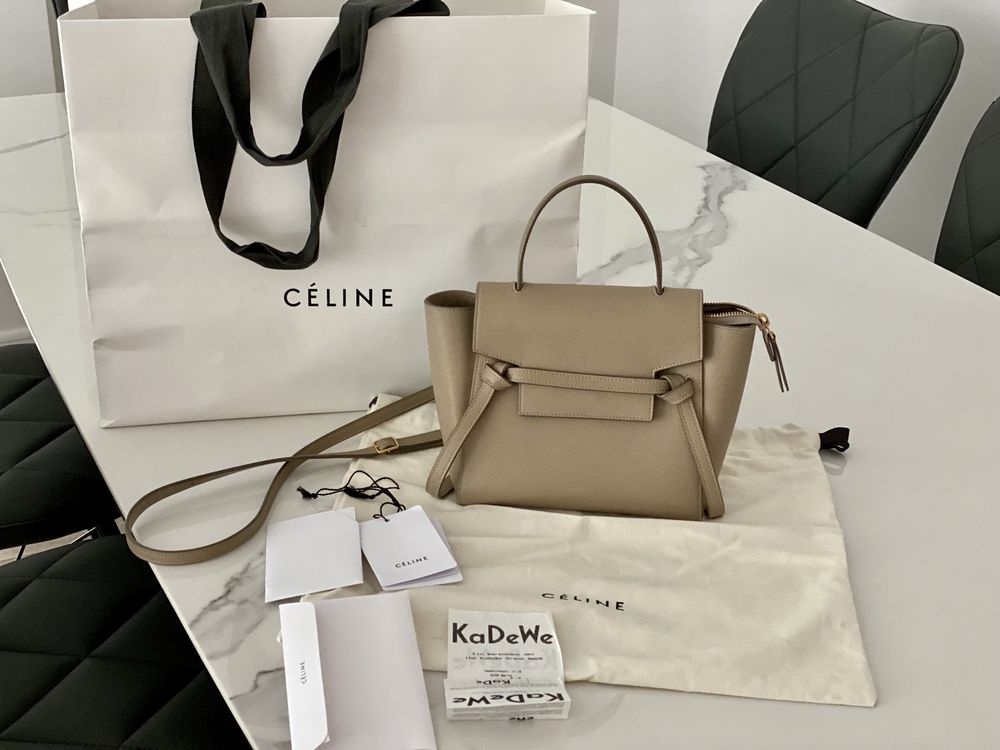 Geanta ORIGINALA CELINE Nano Belt Light Taupe