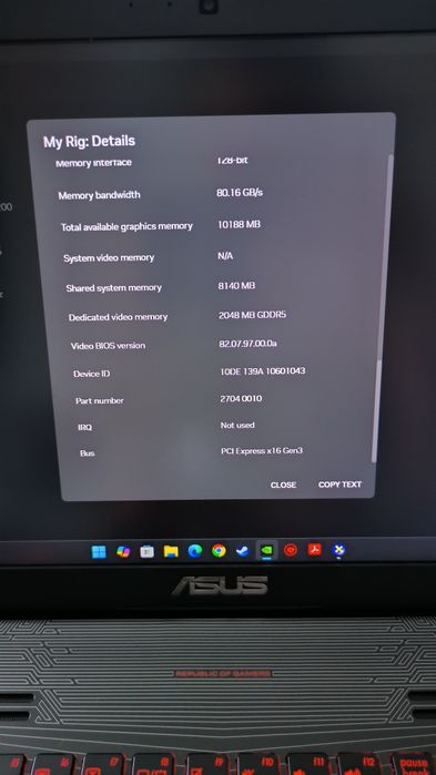 Laptop ASUS ROG gaming