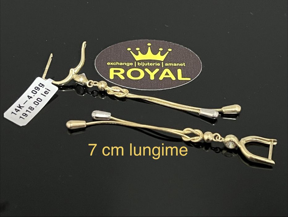 Bijuteria Royal CB : Cercei lungi aur 14k 14K 4,09 grame