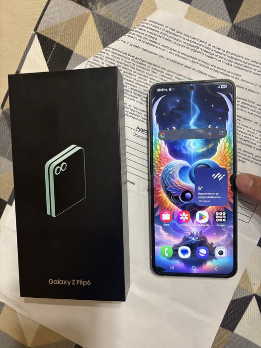 Samsung Z-flip6 512gb гаранцъонен до 16.06.26г