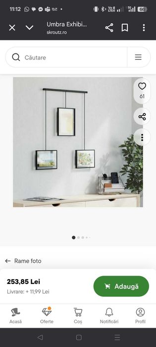 Vand set 3 rame foto metal