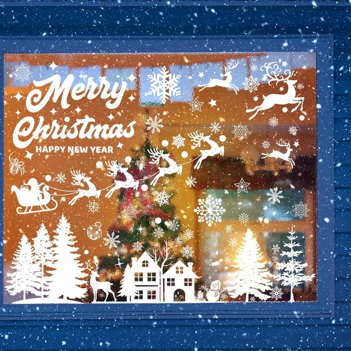 Set 9 coli autocolante 19x29cm, stickere pentru fereastra de Craciun