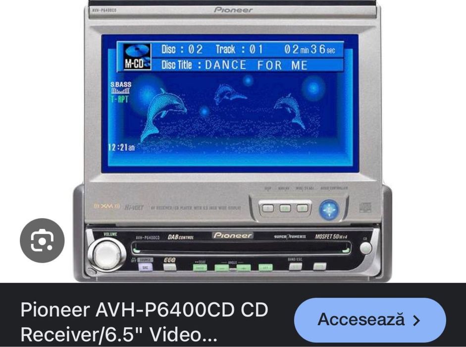 CD Player auto Pioneer AVH 6400CD,ecran retractabil adaptor BT Usb