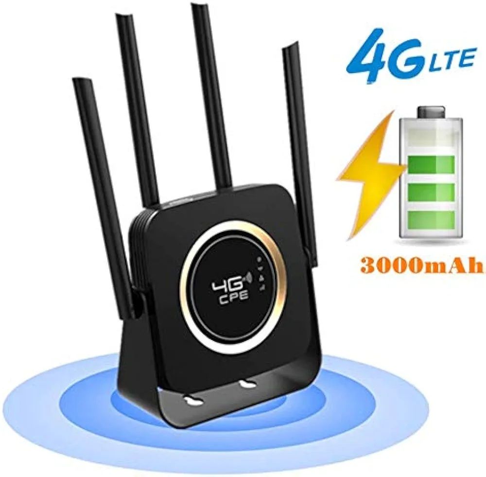 WI-Fi Router CPE 4G LTE Sim karta va Optika, Displey va Batareykali