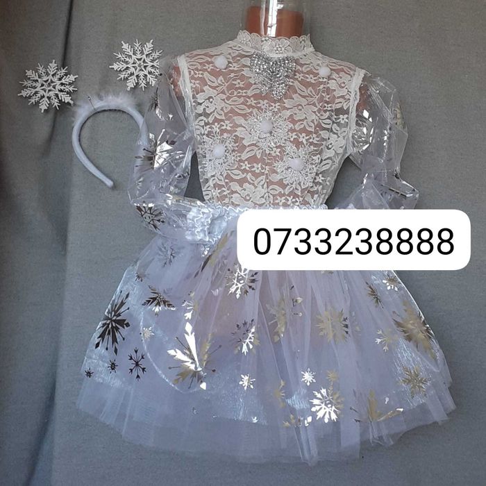 Costum Fulg de nea (Zana Iarna) pentru copii  7-12 ani