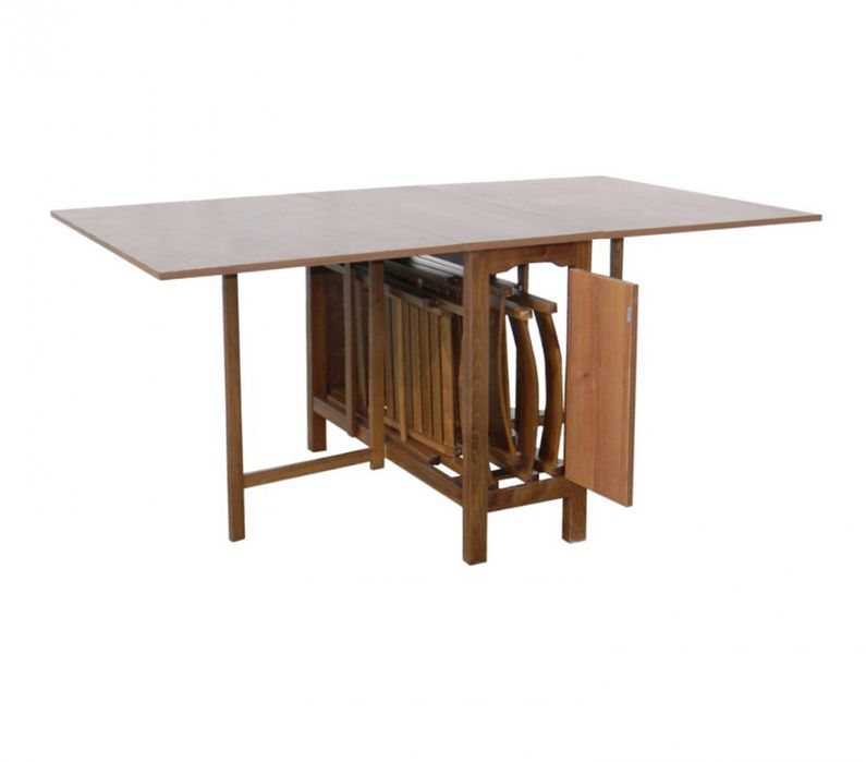 Set masa plianta cu 4 scaune Cucina, bucatarie, nuc  , impecabil