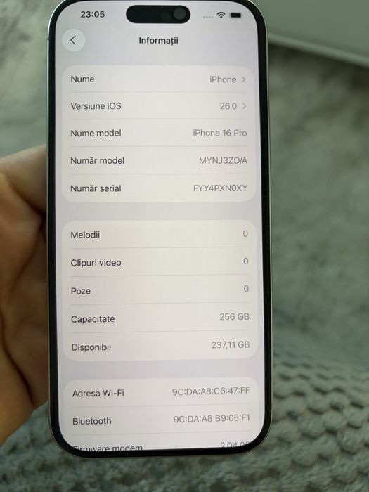 Iphone 16 pro 256 gb white