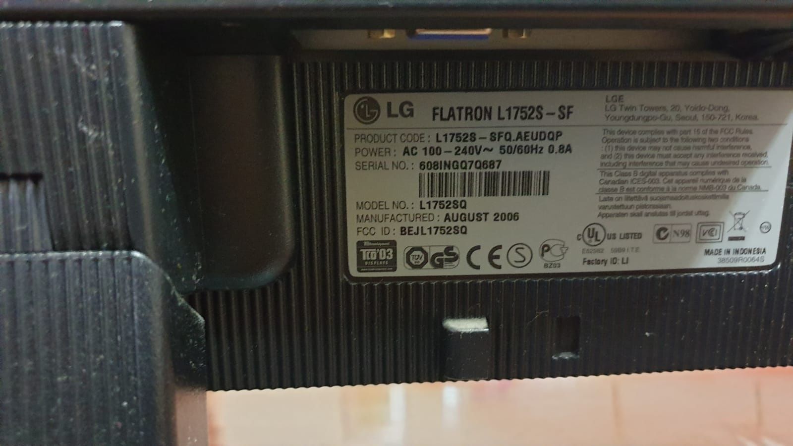 Monitor LG 17 inch