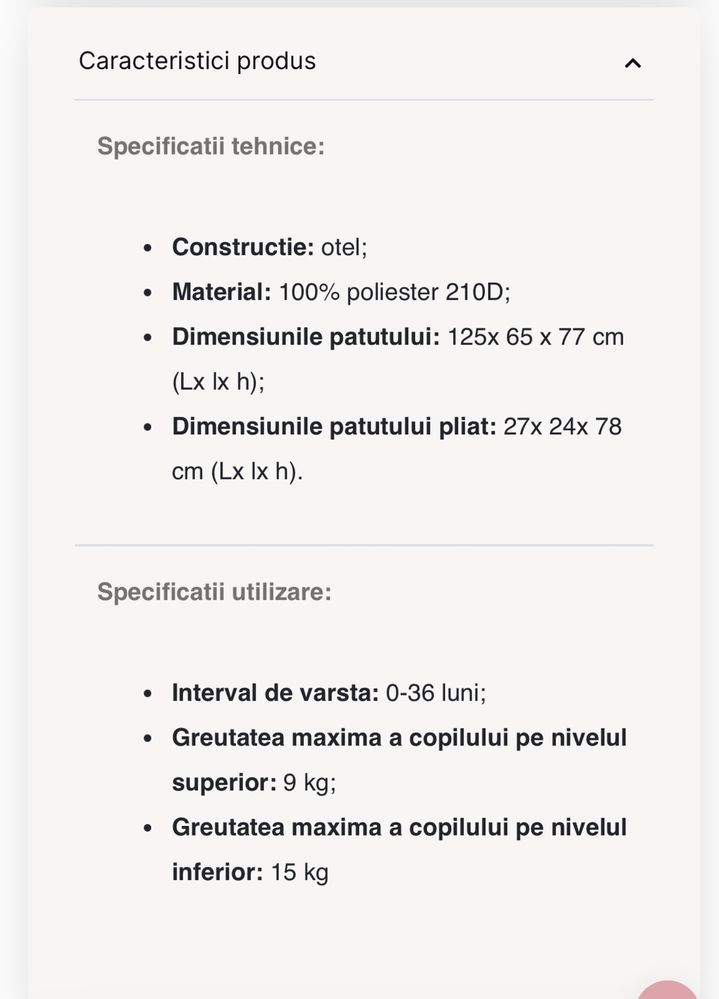 Patut pliabil copii Lionelo Sven plus 2 nou