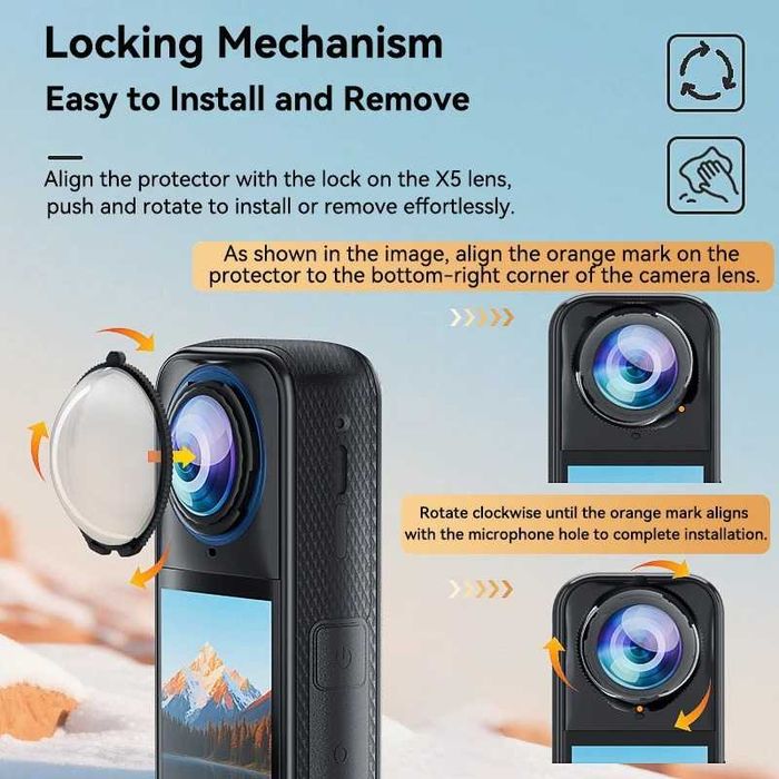 Protectie obiective lentile sticky lens pt camera actiune Insta360 X5