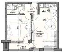 Двустаен апартамент в Кършияка 55-2508