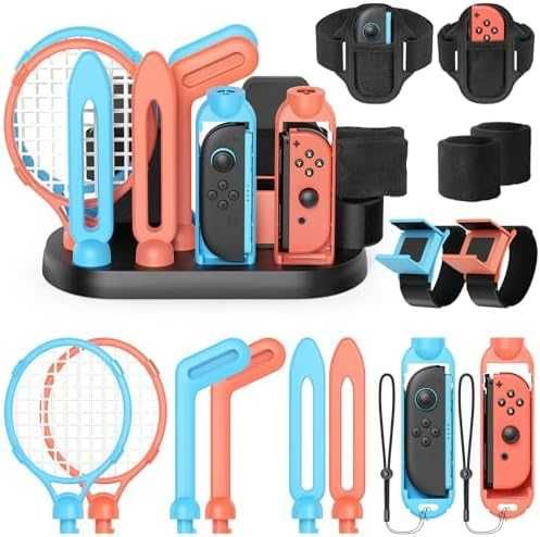 Нов Switch 2/1 OLED Спортен 19 в 1 Комплект Тенис, Голф, Мечове, Танц
