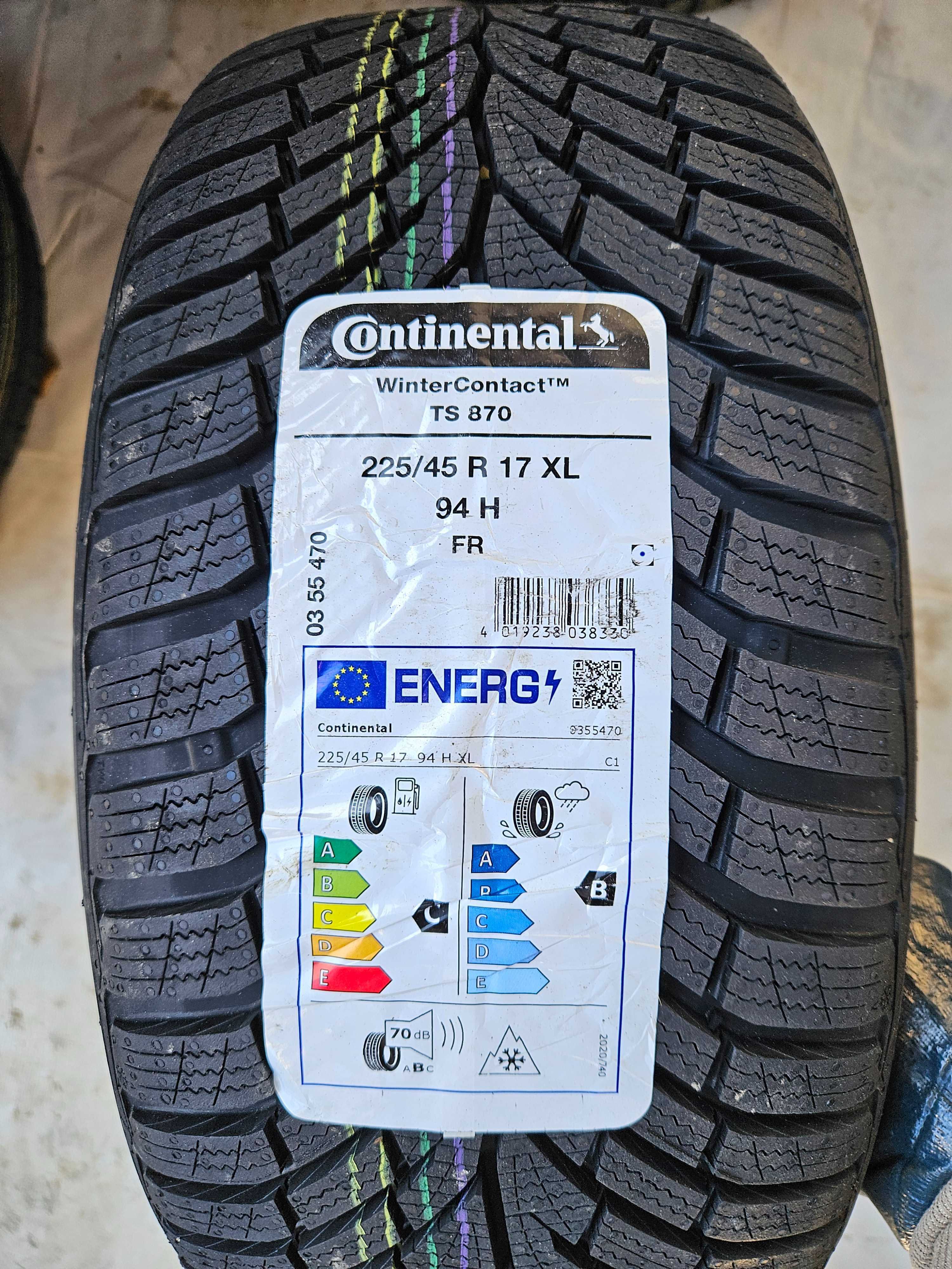 1 Нова зимни гума 225/45 R17 Continental WinterContact TS870 XL FR 94H
