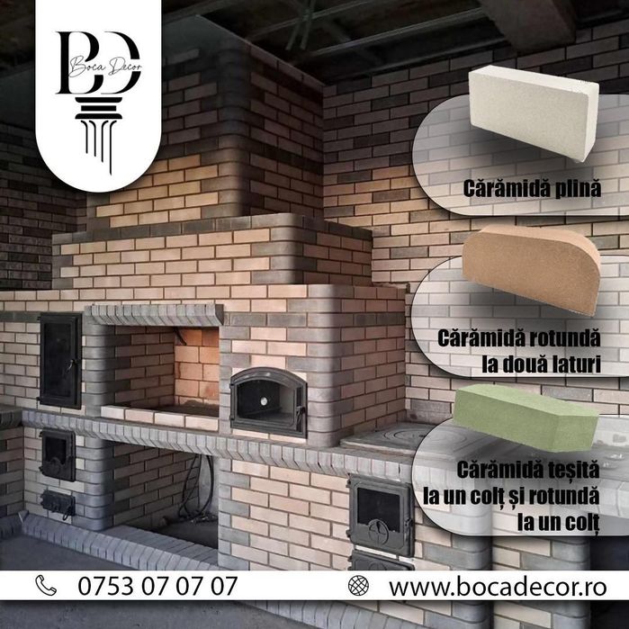 Cărămidă pe stoc - pentru grătare rustice,gratare grădină,seminee,sobe
