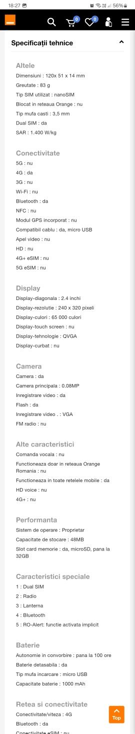 Telefon cu butoane Maxcom MM248 dual sim