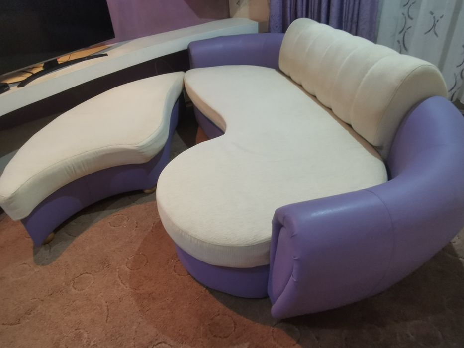 Canapea piele ecologică si stofă